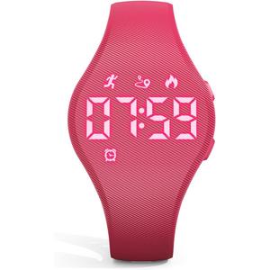 Kids Led Digtial Fitness Tracker Watch for Ages 5-15, No App Waterproof Wristwatch, with Pedometer Step Counter Alarm Clock, for Children Goys Girls Teens (Red)