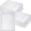 Geelin 40 Pcs 9 Inch Disposable Paint Tray Liner Heavy Duty Plastic Household Paint Pan Trays (White)