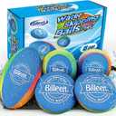 5Pcs Water Skipping Balls Set for Pool Play, Multi-Colored Splash Water Bouncing Balls, Fun Water Pool Beach Swim Toys & Games for Kids 3+ 4-8-12 and Adults