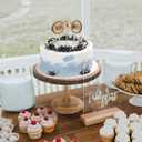Wood Cake Stand- /w Wooden Slice Cake Topper and Cake Cutting Set, 12 Rustic Wedding Cake Stand, Wooden Cake Stand for Wedding Receptions or Any Special Events