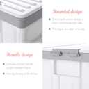 Collapsible Storage Bins with Lids 30L, Folding Plastic Stackable Utility Crates 2-Pack, Durable Containers for Home & Garage Organization - Oyster White