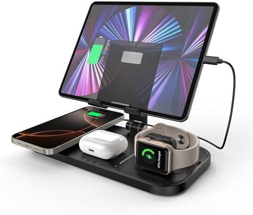 Wireless Charger 4 in 1 for Apple Charging Station for iPhone 16 Pro Max/15/14 Series, AirPods Pro 2, iPad Stand, Watch Charger for iWatch Series 10/9/8, Wireless Charging Station for Multiple Devices