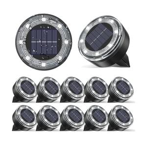 Mini Solar Ground Lights, 16 Pack Solar Lights Outdoor Waterproof, Upgraded LED Flat Landscape Lighting for Outside Pathway Garden Patio Yard Driveway,Cold White