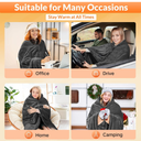 Cordless Heated Shawl, Fast Heating, Machine Washable Soft Fleece - Perfect for Home&Office(59"x36",Grey)