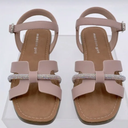 Madden Girl Jalycia Nude and Rhinestone Buckle Sandle Adjustable , Size 3