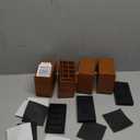 uxcell 4-Pack Rectangle Bed Risers, 4.33 Inch L-Edge Heavy Duty Adjustable Furniture Risers for Bed Sofa Table and Couch Lift (Brown)