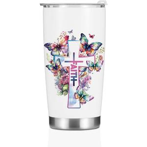 Christian Gifts for Women Sister Tumbler, Inspirational Bible Verse Butterfly Gifts Birthday Christmas, Faith Religious Coffee Mug Stainless Steel Vacuum Insulated Double Wall Travel Cup with Lid20oz