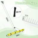 Pond Rake Aquatic Weed Rake,Detachable Float Lake Rakes,Aluminum Landscape Rake for Outdoor Pond with Extension Rope,Weed and Algae Removal,Upgraded Rakes Foam Fixing Velcro and carabiners