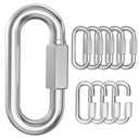 3 Inch Stainless Steel Chain Quick Links- 10 Pack 5/16" Locking Carabiners, Chain Hooks, Twist Key Ring Screw Chain Link, 1535 Lbs Capacity