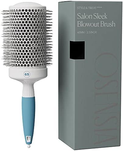 Round Brush for Blow Drying - Extra Large Ceramic Ion Thermal Barrel Brush Precise Styling and Maximum Volume - Lightweight Round Hair Brush for Smooth Manageable Hair (Bristle 3.4 in, Barrel 2.5 in)