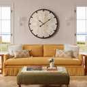 Vantic Farmhouse 30 Inch Extra Large Decorative Wall Clock with Metal Circle, Oversized Wood Wall Clock with Large Roman Numeral for Living Room, Bedrooms and Offices, Silent and Battery Operated