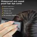 3 x 2 in 1 Hair Color Stick, Safe and Convenient Comb Hair Dye, Waterproof and Sweat-Proof Hair Dye Comb, Instant Convenient Root Touch Up for Gray Hair, for Women & Men, Pack of 2 (Black+Dark-Brown)