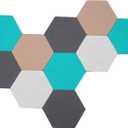 10Pcs Self Adhesive Felt Board Tiles Hexagon Bulletin Board for Walls, Felt Cork Pin Board for Pictures Photos Memos with Push Pins (Color D)