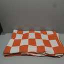 SeaRoomy CheckeredThrow Blanket, Soft Fluffy Microfiber Knit Throw Blanket for Couch Bed, Warm Cozy Reversible Checkerboard Knitted Blanket Room Decor(Burnt Orange, 51"63")