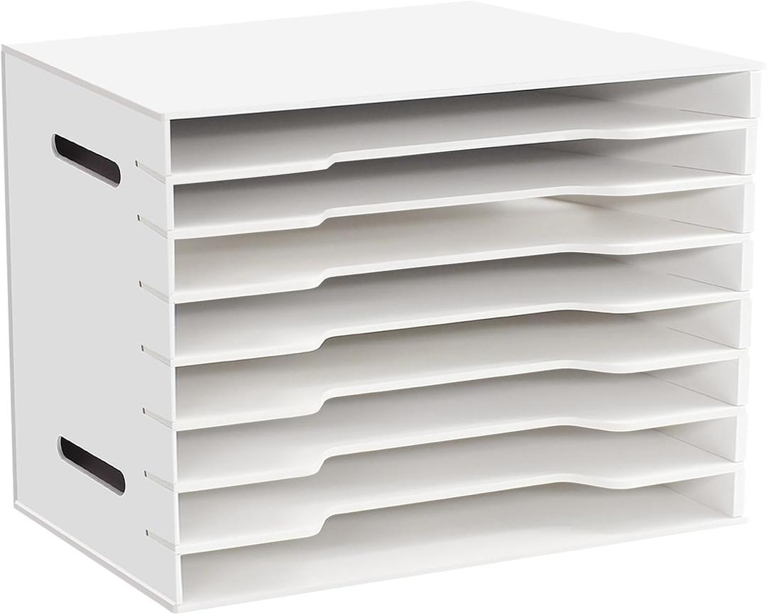 16"x20" Paper Organizer Storage for Desk,8 Tier Construction Paper File Sorter Storage,Larger Size Literature Organizer,Large File Suitable for Home,Classroom and Office