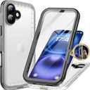 Cozycase for iPhone 16 Plus Case Waterproof - 360 Heavy Duty with Screen/Camera Protector Shockproof IP68 Underwater Dustproof Water Dust Shock Proof Full Body/Front and Back Case Black/Frosted Clear
