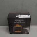 Essential Oil Diffuser for Home: 200ml Aromatherapy Diffuser with Himalayan Pink Salt Rock, Cool Mist Humidifier with Auto Off Function and 9 Colors LED Night Light for Bedroom (Wooden Grain)