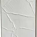 Colleen Karis Designs Large Framed Abstract Canvas Wall Art, All White Textured 30x40 Inches Modern Minimalist Wall Decor for Living Room, Bedroom, or Office, Ready to Hang