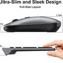 Wireless Keyboard and Mouse Combo - Ultra-Slim Design Full Size Quiet Keyboard with 3 DPI Adjustable Wireless Mouse,Sleep Mode,2.4G Cordless Thin Keyboard Mouse Set for Windows,Mac,Laptop