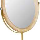Tstarer Desk Makeup Mirror with Solid Wood,Elliptical Vanity Table Mirror for Living Room Bedroom (7.5 W x 13.5 H) (Natural Wood)