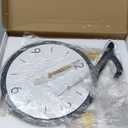 Dankeit Decorative Quartz Wall Clock with Pendulum, Battery Operated, Music Note Art for Living Room, Kitchen, Home, Bathroom, Bedroom Decor, 12.6x22 Inch (688-navy Blue)