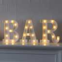 BAR LED Marquee Sign, Warm White Light Up Letters, Decorative Led BAR Letter, Battery Powered Light Up Sign for Bar, Home, Party, Wall & Table Decor