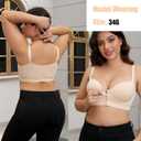 Underwire Bras for Women Push up Full-Coverage Bra Front Close Bra for Big Bust Thin Cup Minimizer Bras for Women (36D, Beige)