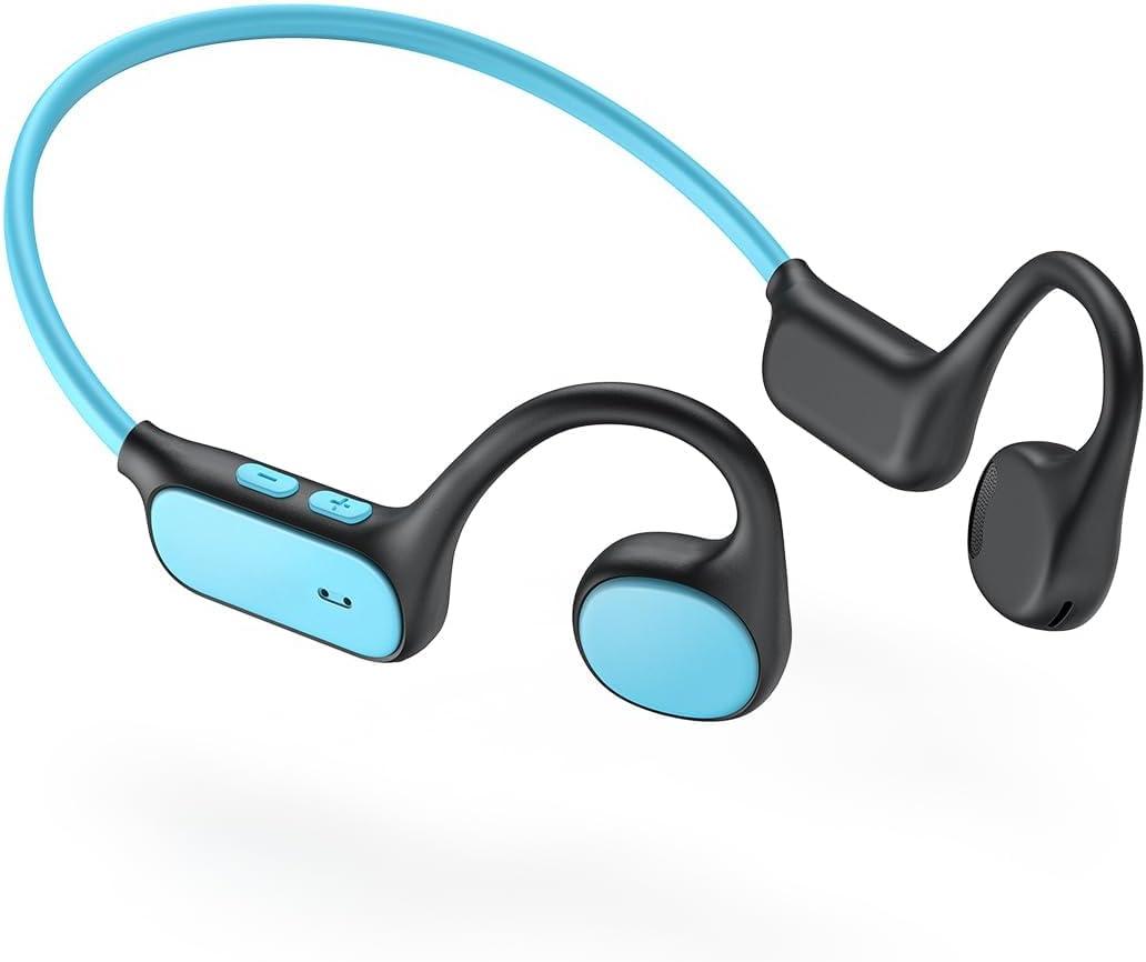 iClever Kids Headphones, Bluetooth 5.4 Air Conduction Open Ear Headphones, Safe Volume 74&85 dBA, Clear Audio, 360 Bending, Ultra-Light Comfortable Kids Bluetooth Headphones for iPad/Outdoor/Sports