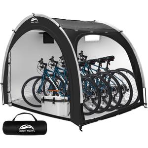 Happy Travel Bike Storage Shed Tent,Outdoor Portable Bicycle Storage Sheds with 210D Oxford Fabric PU4000 Waterproof ,Bike Covers Shelter for Motorcycle,Garden Tools,Toys,Lawn Mower