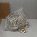 Gold Crystal Chandelier, 16.5" Modern 4-Light Round Crystal Pendant Light Antique Globe Foyer Chandelier for Dining Room Living Room