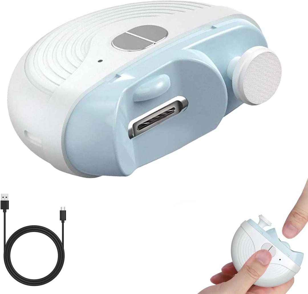 Nail Electric Trimmer Automatic Easy Clip 2 in 1 Clippers for Adults Seniors Smart 3 Speeds for Thick Toenails Multifunctional Polishing & Clip Rechargeable with Light