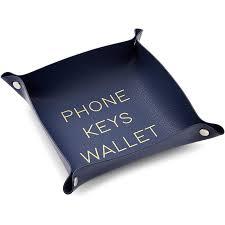 6 x
Juvale Leather Catchall Valet Tray for Phone, Keys, Wallet (Navy Blue, 6.9 x 2.2 in)