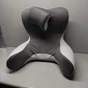 Reading Pillow for Sitting in Bed, 22H Back Pillow for Sitting Up, Lumbar Rest & Neck Support Bed Pillows, Backrest Bed Chair with Arms for Reclining, Gaming,Resting, Watching TV in Couch or Floor (Grey&white)