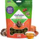 VitaFusion for Dogs Skin & Coat Supplement, Omega 3 Salmon Oil & Vitamin E Supports Healthy Skin, Shiny Coat & Moisture Balance, Vet Formulated 120 Chews, BB Date: 12/2027