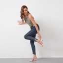 Modatope Kitten Heels for Women Open Square Toe Ankle Strap Sandals Low Heels Dress Shoes for Party (White)