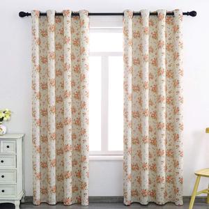 Autumn Dream Rose Beige Blackout Soundproof Curtains Panels for Bedroom Grommet Top Floral Farmhouse Curtains Drapes for Living Room, Dining Room,52 by 84Inch (52"W x 84"L (Pack of 1))