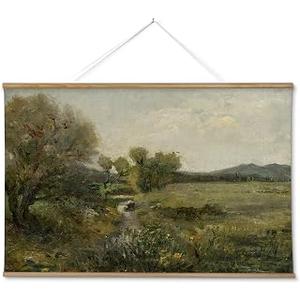 ARPEOTCY Extra Large Framed Wall Art, Creek Forest Landscape Print, 36x54In 