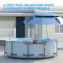Above Ground Pool Umbrellas, Outdoor Pool Sunshade for Oval or Rectangular Swimming Pools, Multi-functional Patio Umbrella for Garden, Must have Pool Accessories (7.2FT)