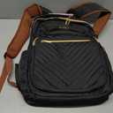 LOVEVOOK Laptop Backpack for Women with Giant Tumbler Holder 17.3 inch,Designer Travel Backpack Laptop Bag College Backpack,Quilted Work Nurse Teacher Backpack Purse Computer Bag Daypack,Black Brown