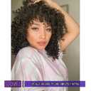 YEAME Curly Wigs for Black Women - Afro Curly Wig with Bangs, Natural Black, Heat Resistant, 15" Full Wig, 150% Density, Glueless, 2 Count