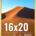 LaVie Home 16x20 Picture Frame for Wall Display, 16x20 Gold Picture Frame with HD Plexiglas, 16 x 20 Poster Frame 1 Pack, Display Frame for Vertical or Horizontal, Classic Collection