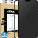 Mothca 2 Pack Matte Glass Screen Protector for iPhone 15 Plus [6.7 inch] + 2 Pack Camera Lens Protector, Anti-Glare & Anti-Fingerprint Case Friendly Tempered Glass Film, Bubble Free, Smooth as Silk