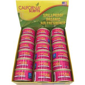 California Scents Spill proof Organic Air Freshener, Fragrance for Home Office Car, 1.5 Ounce Canister - Pack of 18 (Coronado Cherry)