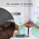 Dehumidifiers for Home, Quiet Dehumidifier for Bedroom for Small Spaces up to 800 sq.ft., 102oz Water Tank, Auto Shut-Off, Timer, 7-Color Light, Portable for Bathroom, Closet, RV, White