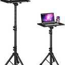 Projector Stand Tripod Adjustable, Laptop Height from 23.5 to 46.5 inches with Gooseneck Phone Holder, Floor for Office, Home, Stage, Studio, DJ Racks Holder Mount, 23.5inch-46.5inch