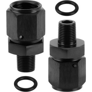 2 Pcs 1/8 NPT to 6AN Fitting Adapter, CNC-Machined Aluminum with Anodized Finish for Corrosion Resistance, Automotive Performance Upgrade Fuel Line Hose Transmission Oil System