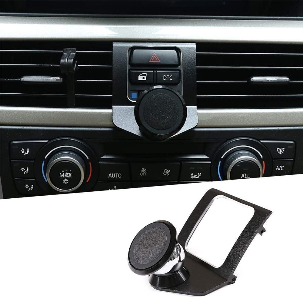 LLKUANG 360-Degree Rotary Cell Phone Holder Mobile Phone Mount for BMW 3 Series E90 E91 E92 E93 2005-2010 2011 2012(Aluminium Alloy)