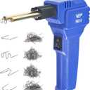 WEP 960-V Plastic Welder Kit 110V with LED Lights with 200 Hot Staples and Pliers for Car Bumper Plastic Welding, Plastic Gas Tank Repair, a Great Automotive Tools for Mechanics (Blue)