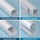 ZhiYo 71in Wire Covers for Cords on Wall, One Cord Hider, Self-Adhesive Cord Covers for Wires on Wall, Paintable TV Cable Hider, White Cable Management Raceway Kit, 5X L14.2in, W0.5in H0.4in