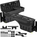 oEdRo Truck Bed Storage Tool Box Fits 2015-2026 Ford F150 Driver Side + Passenger Side, 180 Degree Rotation Rear Tool Boxs with Lockable Lid & Password Padlock, Black Waterproof Wheel Well Storage